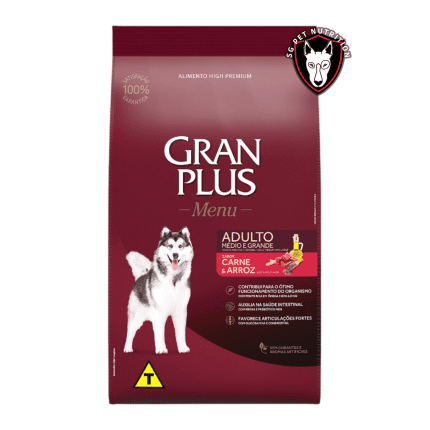 Gran Plus Perro Adulto Rz. Mediana y Grande Carne y Arroz 15 kg